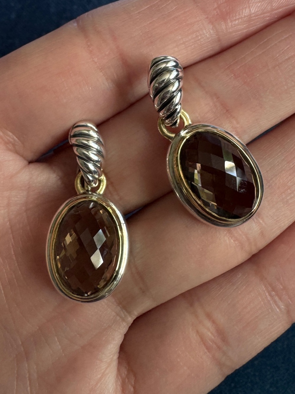 David Yurman Sterling‎ Silver & 18K
GoldOval Smoky Quartz Drop
DangleEarrings